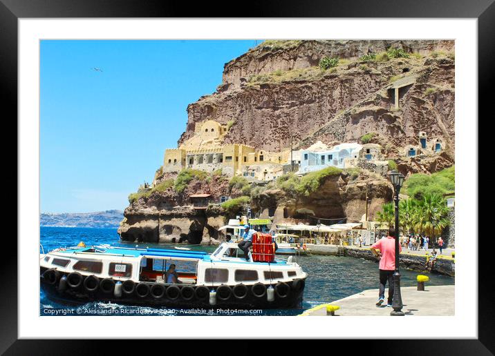 Santorini Framed Mounted Print by Alessandro Ricardo Uva