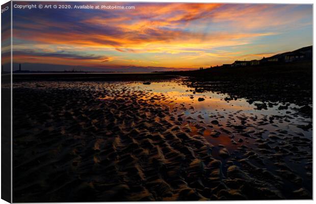 Meon Shore Sunset Canvas Print by Art G