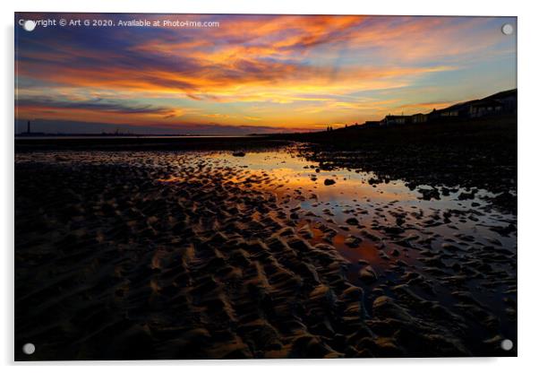 Meon Shore Sunset Acrylic by Art G