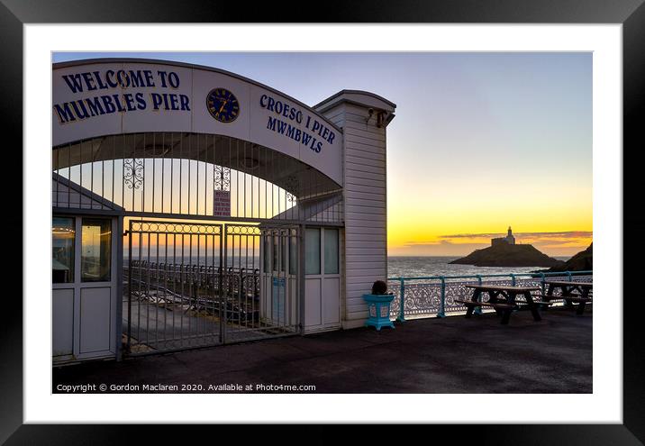 Welcome to Mumbles Pier Framed Mounted Print by Gordon Maclaren