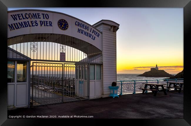 Welcome to Mumbles Pier Framed Print by Gordon Maclaren