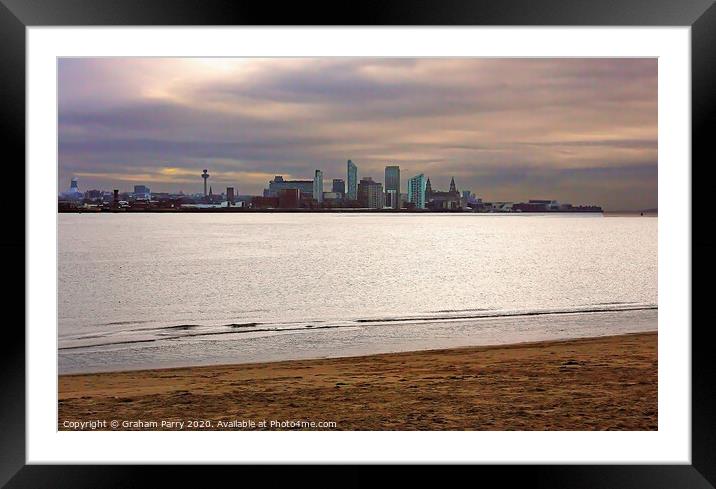 Liverpool's Vibrant Waterfront Vista Framed Mounted Print by Graham Parry