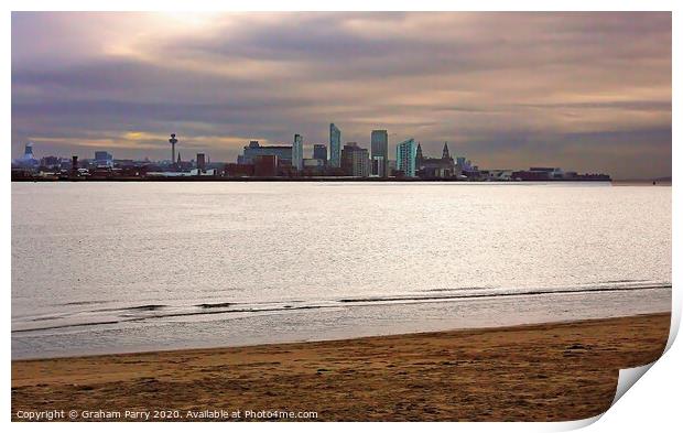 Liverpool's Vibrant Waterfront Vista Print by Graham Parry