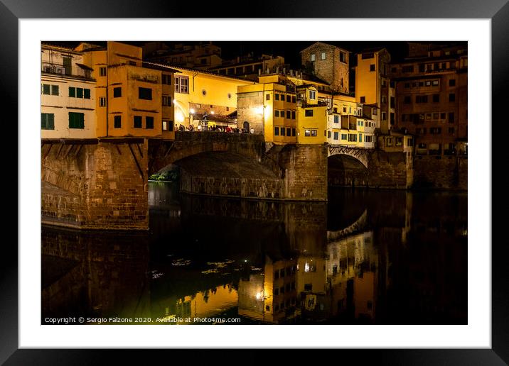 Ponte Vecchio - Old Bridge - Florence Framed Mounted Print by Sergio Falzone