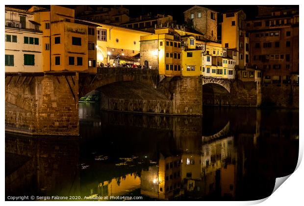 Ponte Vecchio - Old Bridge - Florence Print by Sergio Falzone