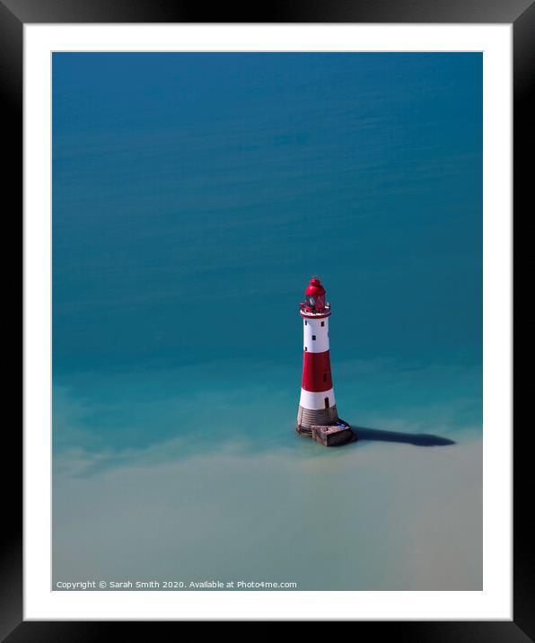 Red & White Lighthouse Framed Mounted Print by Sarah Smith