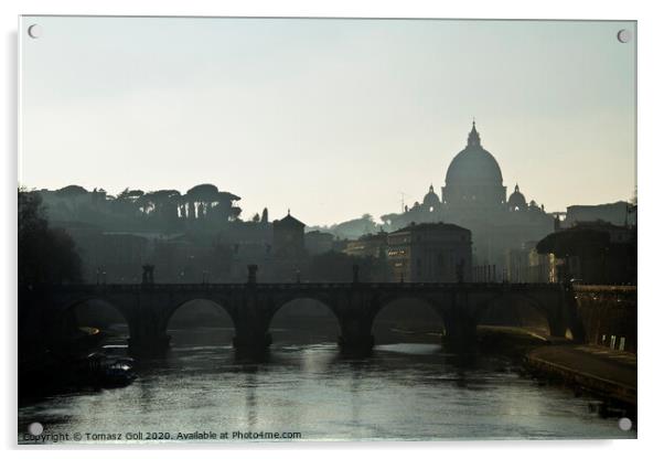 Rome at dusk Acrylic by Tomasz Goli