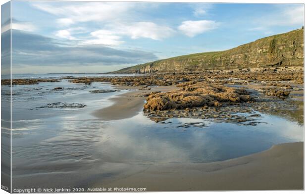 Dunraven Bay on the Glamorgan Heritage Coast Wales Canvas Print by Nick Jenkins
