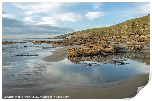 Dunraven Bay on the Glamorgan Heritage Coast Wales Print by Nick Jenkins