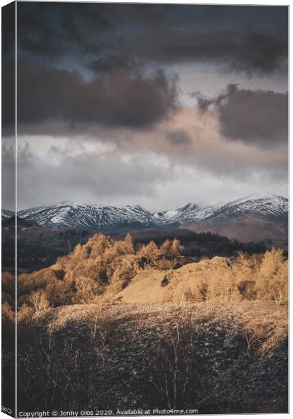 Snow capped Mountains  Canvas Print by Jonny Gios