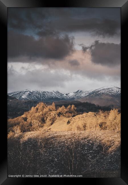 Snow capped Mountains  Framed Print by Jonny Gios