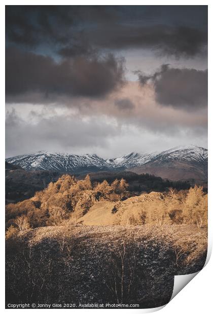 Snow capped Mountains  Print by Jonny Gios