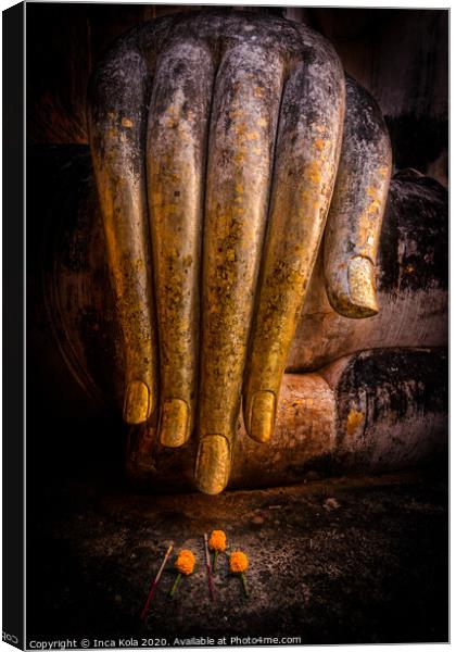 Golden Fingers of Buddha Canvas Print by Inca Kala