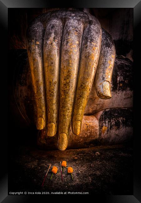 Golden Fingers of Buddha Framed Print by Inca Kala
