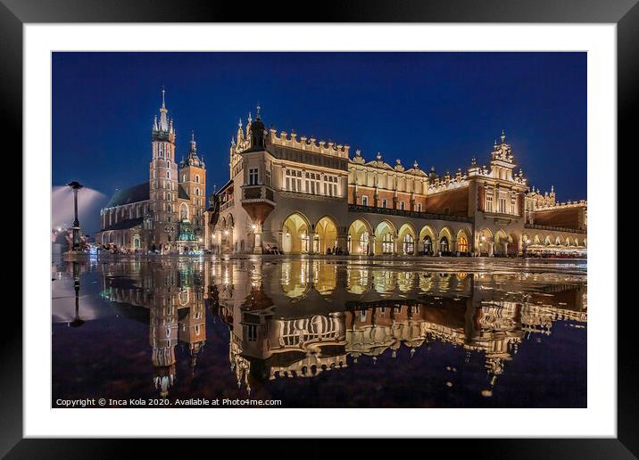 Reflections in Krakow Main Square Framed Mounted Print by Inca Kala