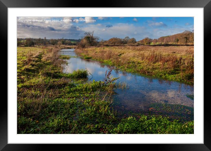 River Misbourne, Little Missenden, Buckinghamshire Framed Mounted Print by Peter Jones