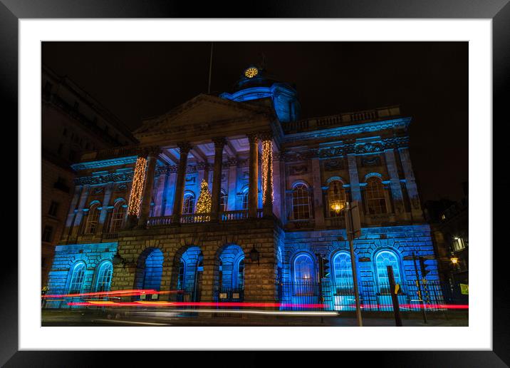 Traffic trails in front of the Liverpool Town Hall Framed Mounted Print by Jason Wells