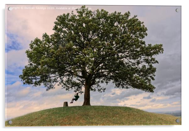 Boy on Burrow Hill Swing Acrylic by Duncan Savidge