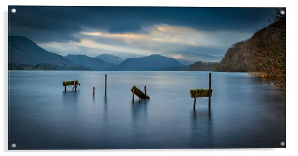 Ullswater Jetty Remains Acrylic by Phil Durkin DPAGB BPE4