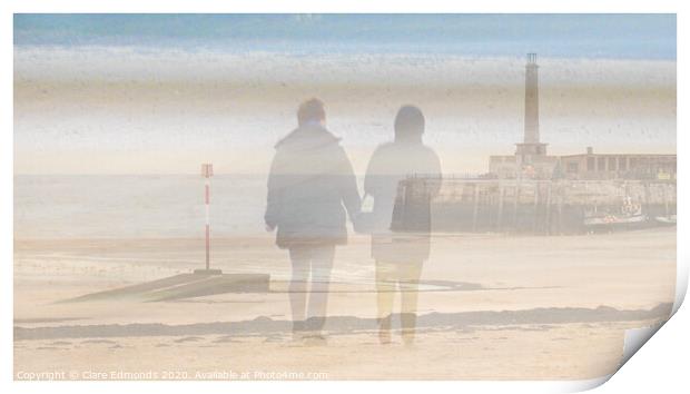 Margate Stroll Print by Clare Edmonds