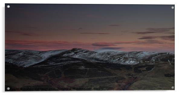A snow covered ochil hills  Acrylic by Graham Mathieson