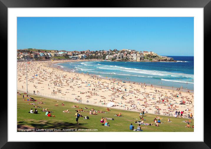 Bondi Beach - Sydney Framed Mounted Print by Laszlo Konya