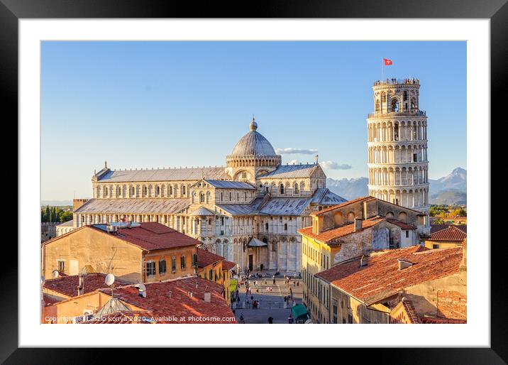 Duomo and the Leaning Tower - Pisa Framed Mounted Print by Laszlo Konya