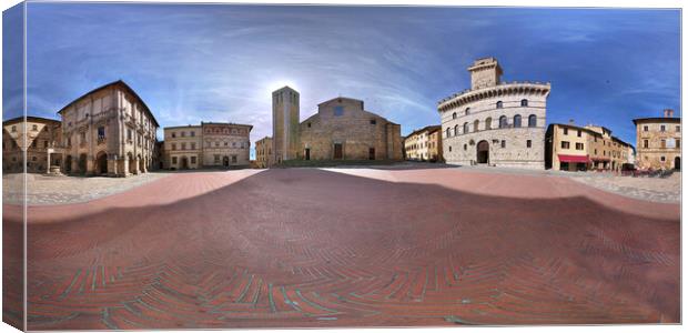 Piazza in Tuscany Italy Canvas Print by MIKE POBEGA