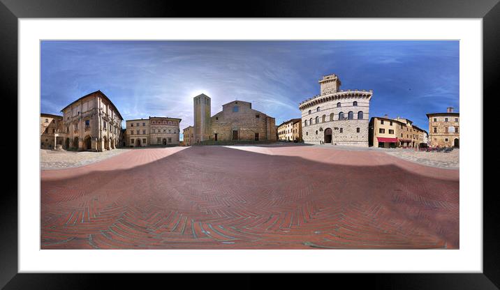 Piazza in Tuscany Italy Framed Mounted Print by MIKE POBEGA