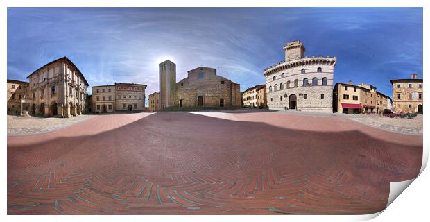 Piazza in Tuscany Italy Print by MIKE POBEGA