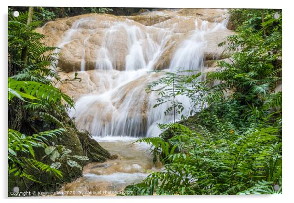  Sri Sangwan waterfall, Chiang Mai, Thailand Acrylic by Kevin Hellon