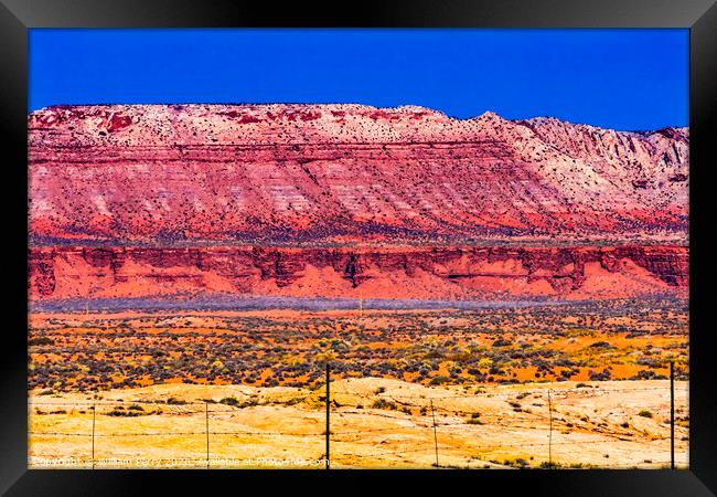 Colorful Canyon Cliff Monument Valley Utah Framed Print by William Perry