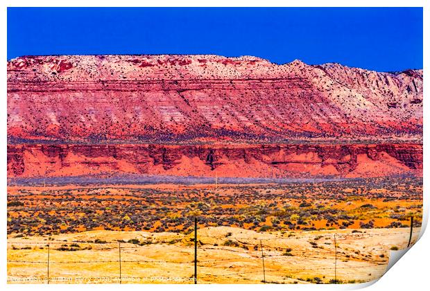 Colorful Canyon Cliff Monument Valley Utah Print by William Perry