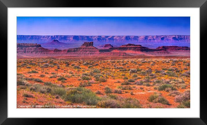 Valley of the Gods Mesa Rock Formations Monument Valley Utah Framed Mounted Print by William Perry