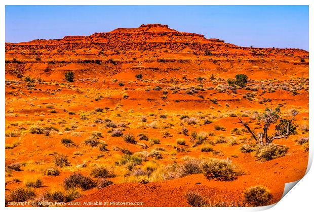 Colorful Red Mountain Monument Valley Utah Print by William Perry