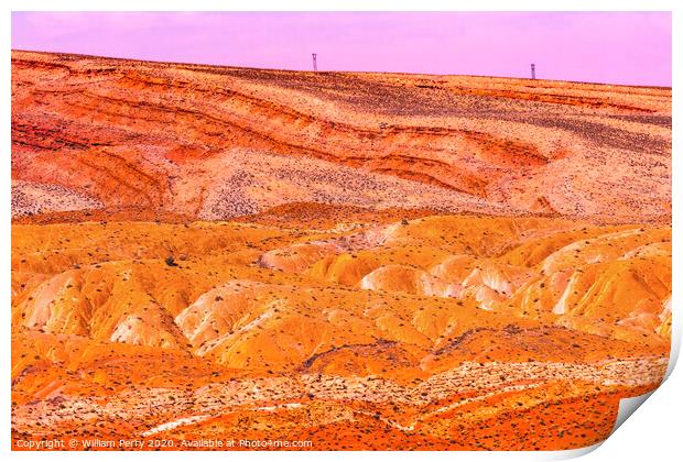 Colorful Canyon Rock Formation Mexican Hat Monument Valley Utah Print by William Perry