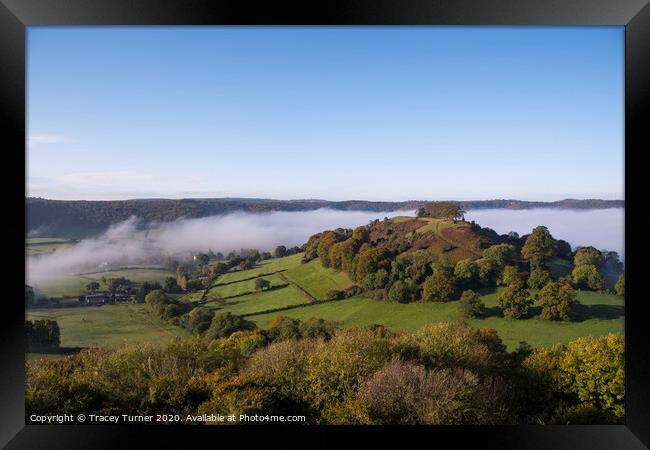 Mist Rising over Downham Hill in Dursley Framed Print by Tracey Turner