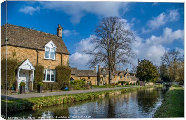 Lower Slaughter in the Cotswolds Canvas Print by Tracey Turner