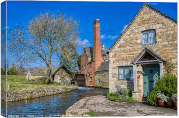The Old Mill at Lower Slaughter in the Cotwolds Canvas Print by Tracey Turner