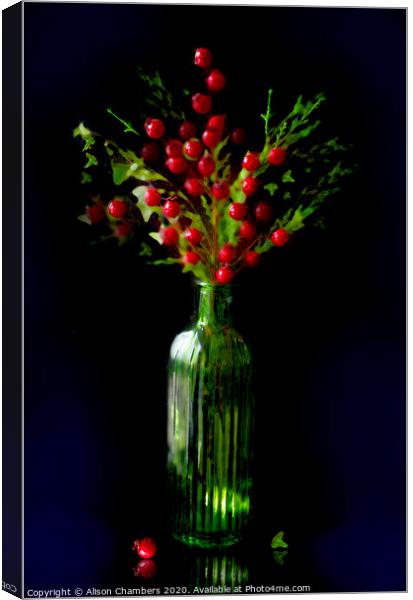 Winterberry Arrangement  Canvas Print by Alison Chambers