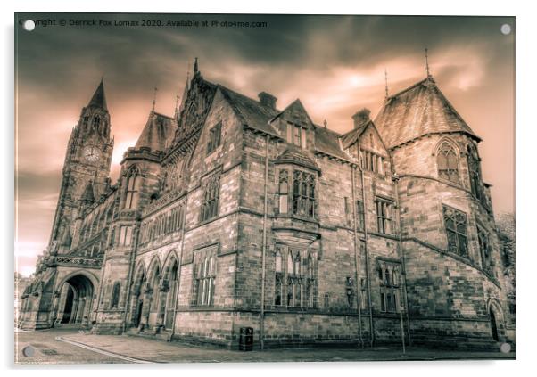 Rochdale Town Hall Acrylic by Derrick Fox Lomax