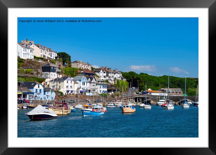 looe river view cornwall england Framed Mounted Print by Kevin Britland