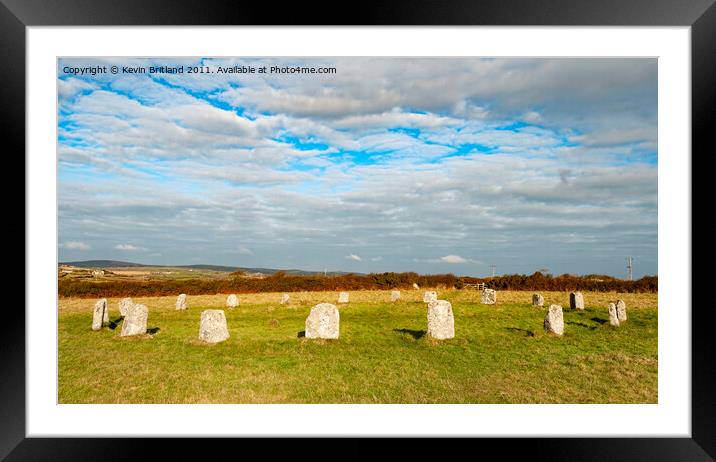 merry maidens stone circle cornwall  Framed Mounted Print by Kevin Britland