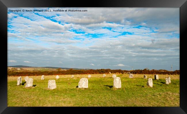 merry maidens stone circle cornwall  Framed Print by Kevin Britland