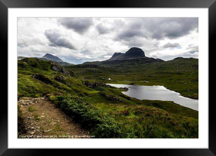 Suilven Framed Mounted Print by alan bain