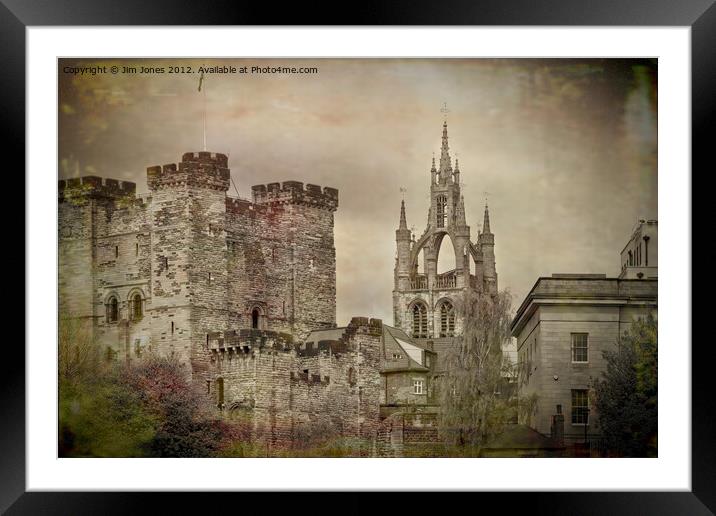Newcastle upon Tyne cathedral and 'new' castle (2) Framed Mounted Print by Jim Jones