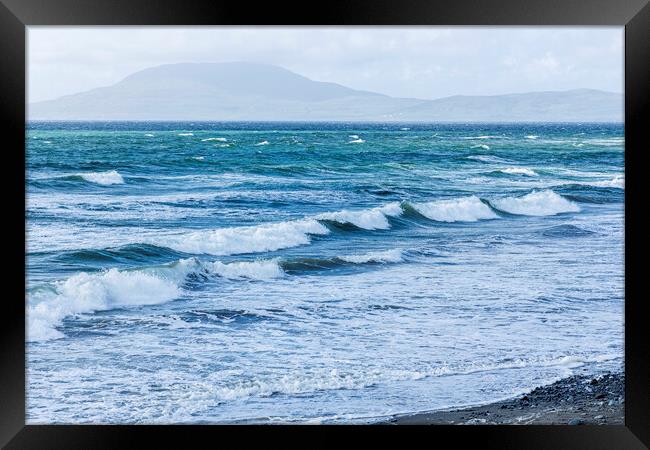 Wild Atlantic waves in Clew Bay, Mayo, Ireland Framed Print by Phil Crean