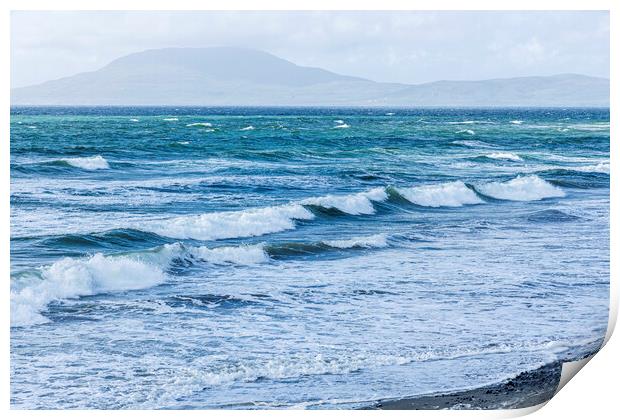 Wild Atlantic waves in Clew Bay, Mayo, Ireland Print by Phil Crean