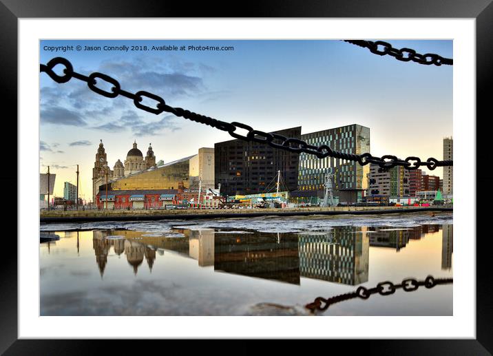 Mann Island Reflections, Liverpool. Framed Mounted Print by Jason Connolly