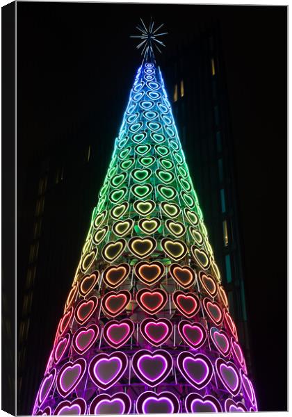 Heart Christmas tree in Liverpool Canvas Print by Jason Wells